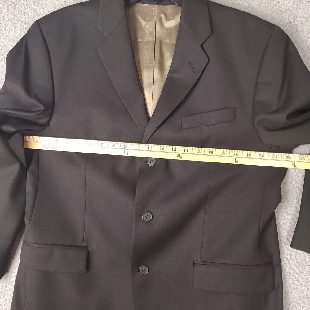Calvin Klein Blazer Mens 42R Green Olive Wool Laine Cashmere‎ Sport Coat Jacket